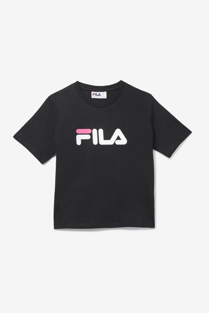 Fila Miss Eagle Black T-Shirt Womens - NZ 63920-FCQW